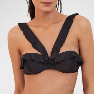 VIX Paula Hermanny Black “Chris” Ruffle Underwire Bikini Top - Size: S